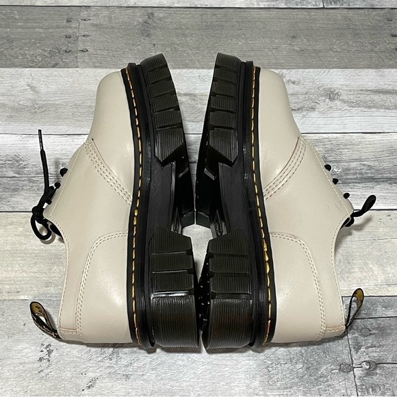 DR. MARTENS AUDRICK NAPPA LEATHER PLATFORM SHOES - COBBLESTONE GREY SZ-10 .US - Picture 5 of 12